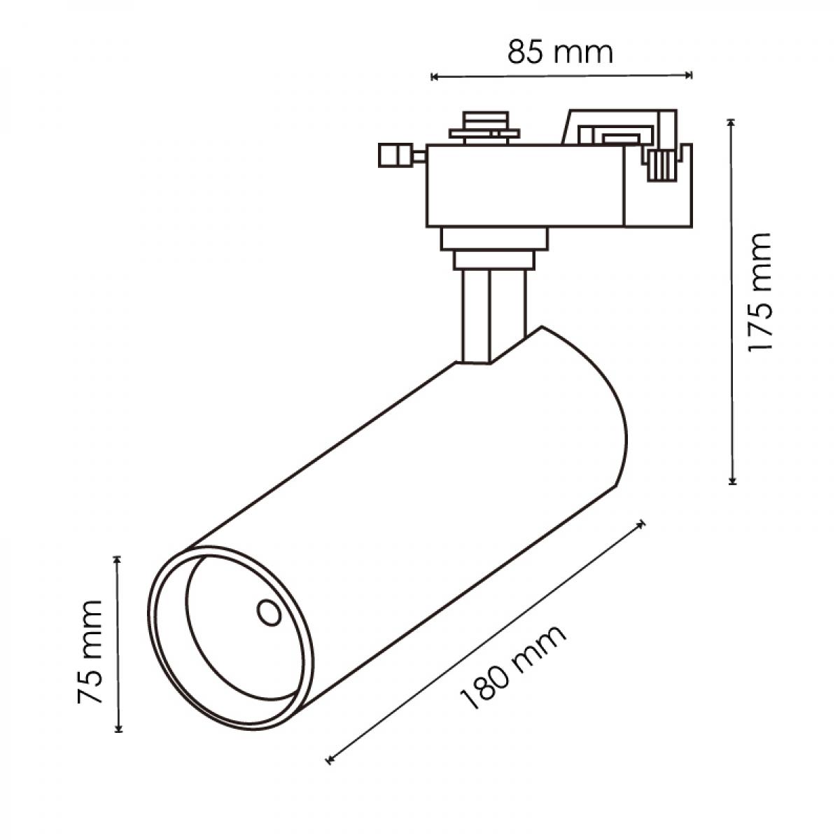 Foco LED para carril White Aras 30W Monofásico CCT