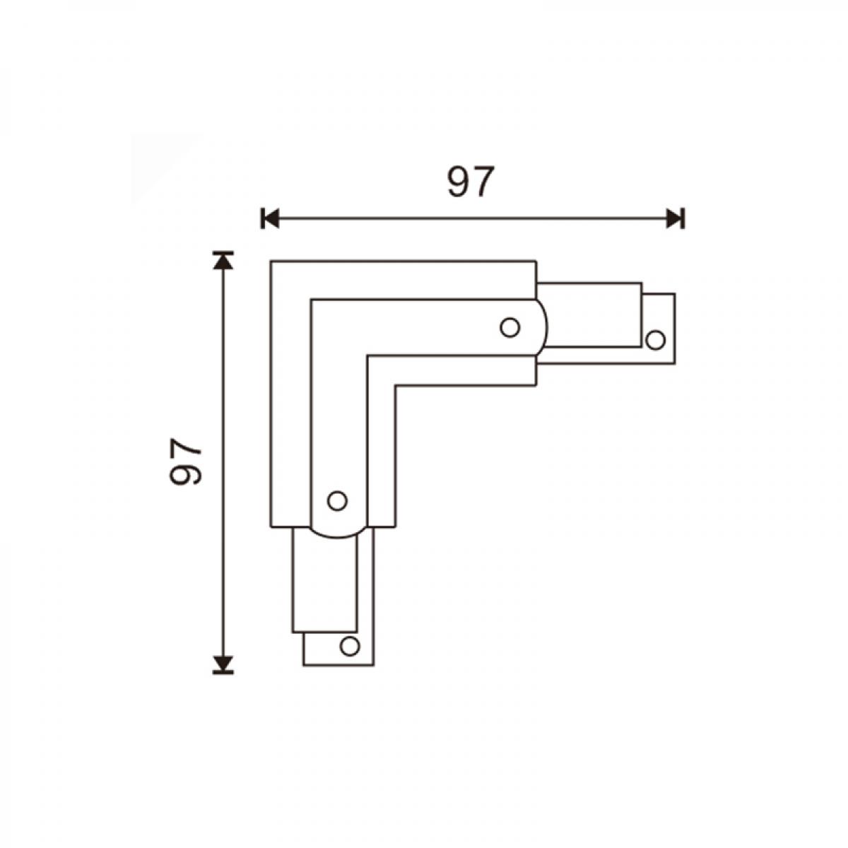 Conector tipo L para carril trifásico