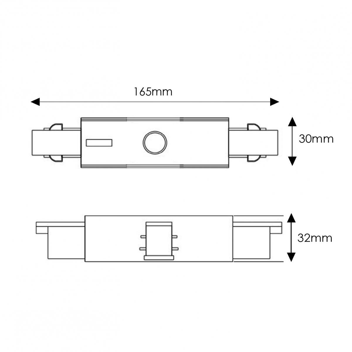 Conector con separador en línea para Carril trifásico