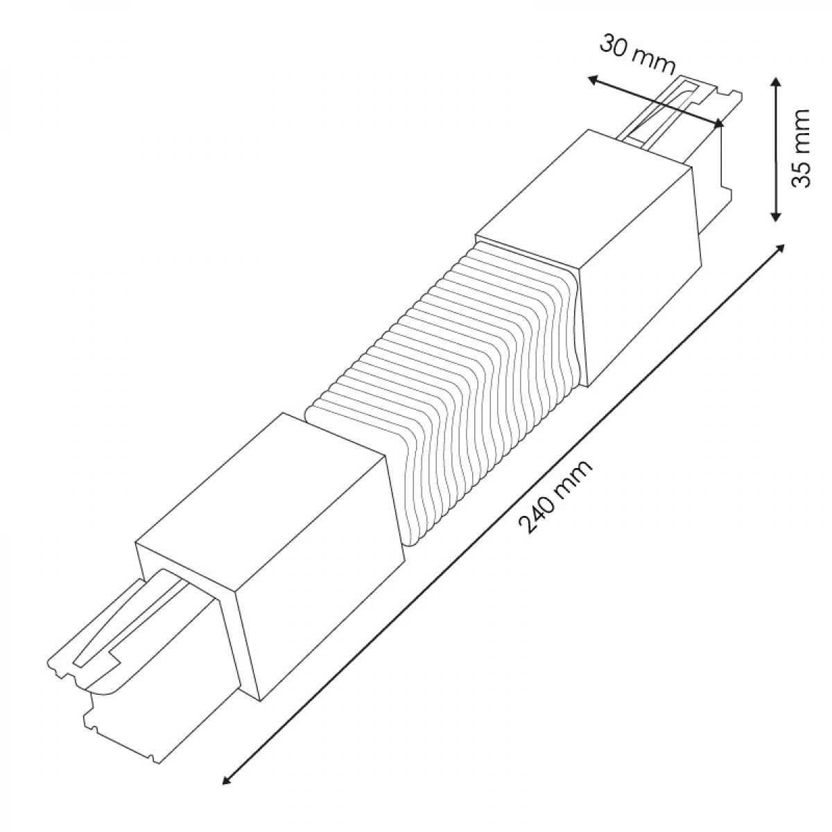 Conector Flexible Blanco para Carril Trifásico