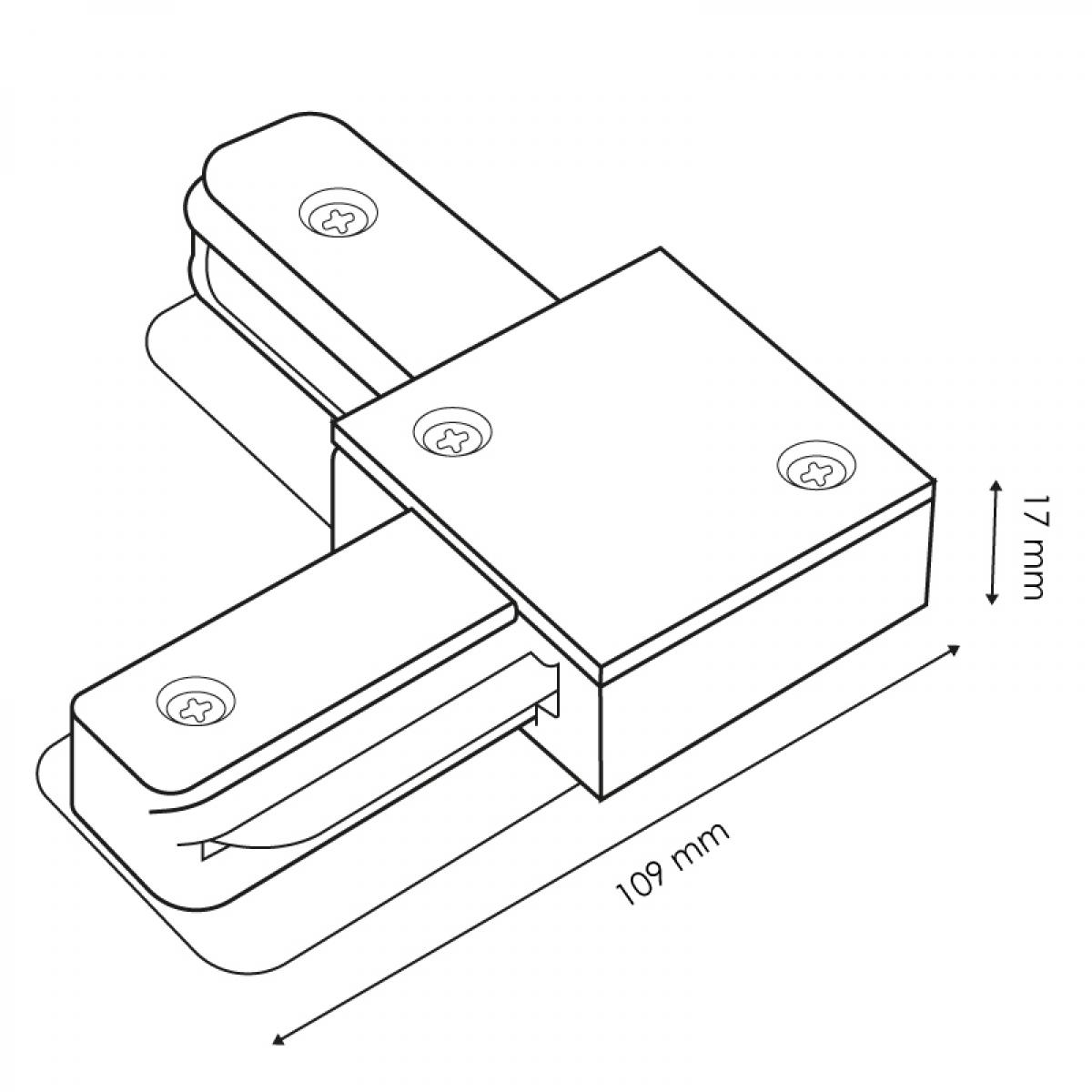 Conector en L Para Carril Monofásico
