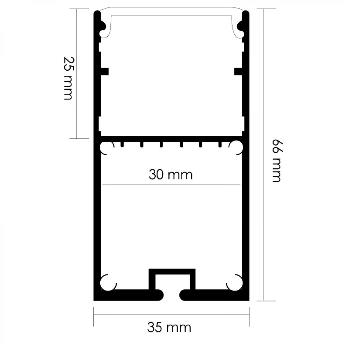 Perfil de aluminio Fint 12/24V 2 metros - DSC