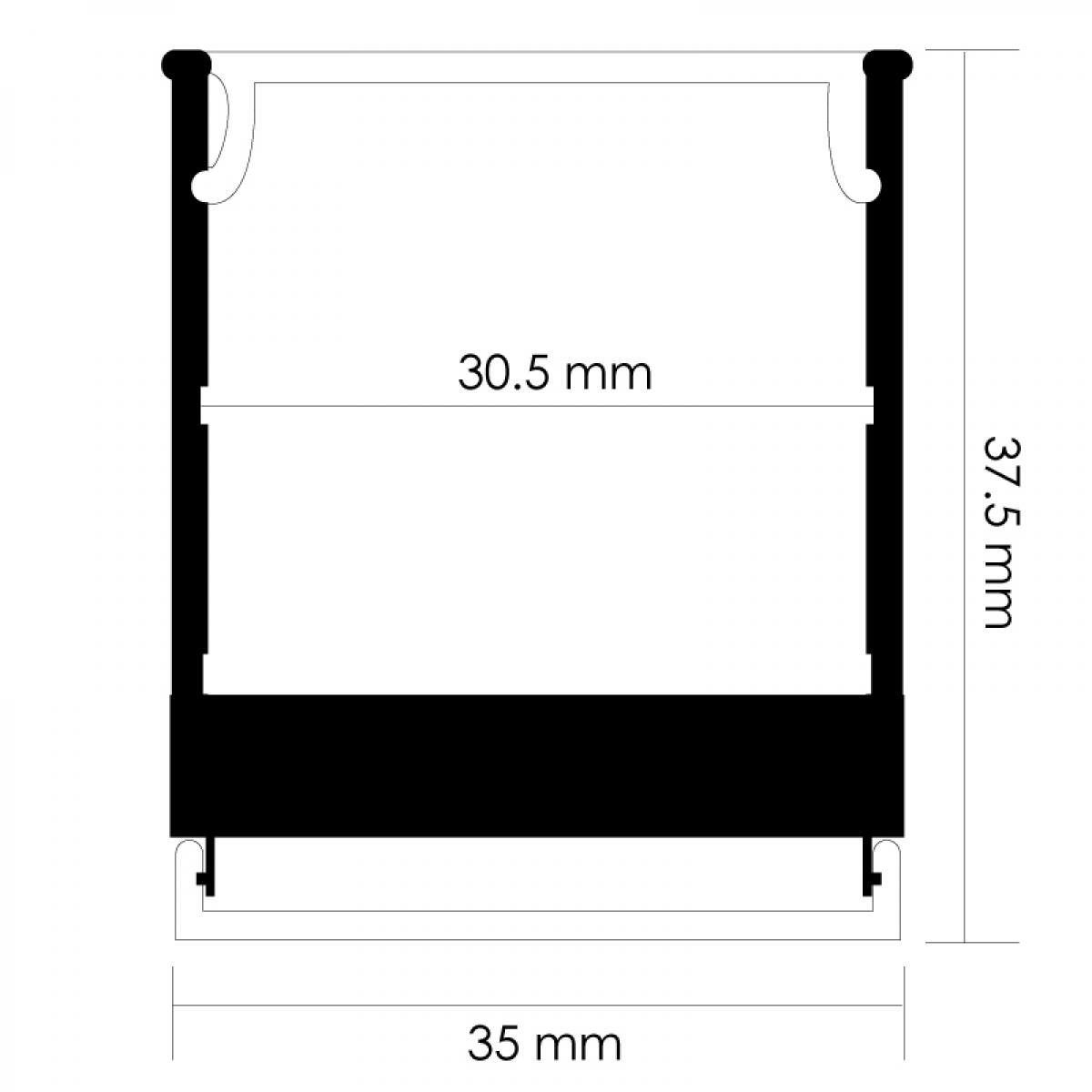 Perfil de aluminio MinLed 2 metros - Opcional colgante - DSC