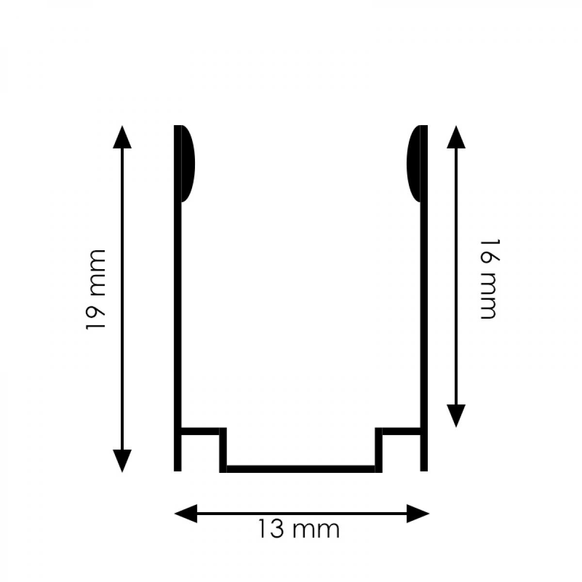 Perfil de Aluminio U 2 Metro Para Neón Led RGB 24V/220V