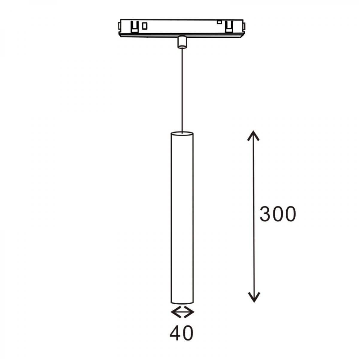 Foco LED Detail 10W para carril magnético Negro 48V-16