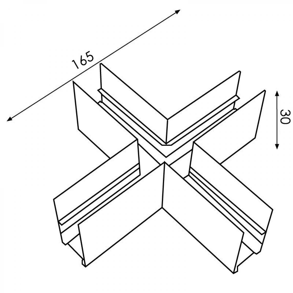 Unión en X Horizontal para Carril Magnético Detail