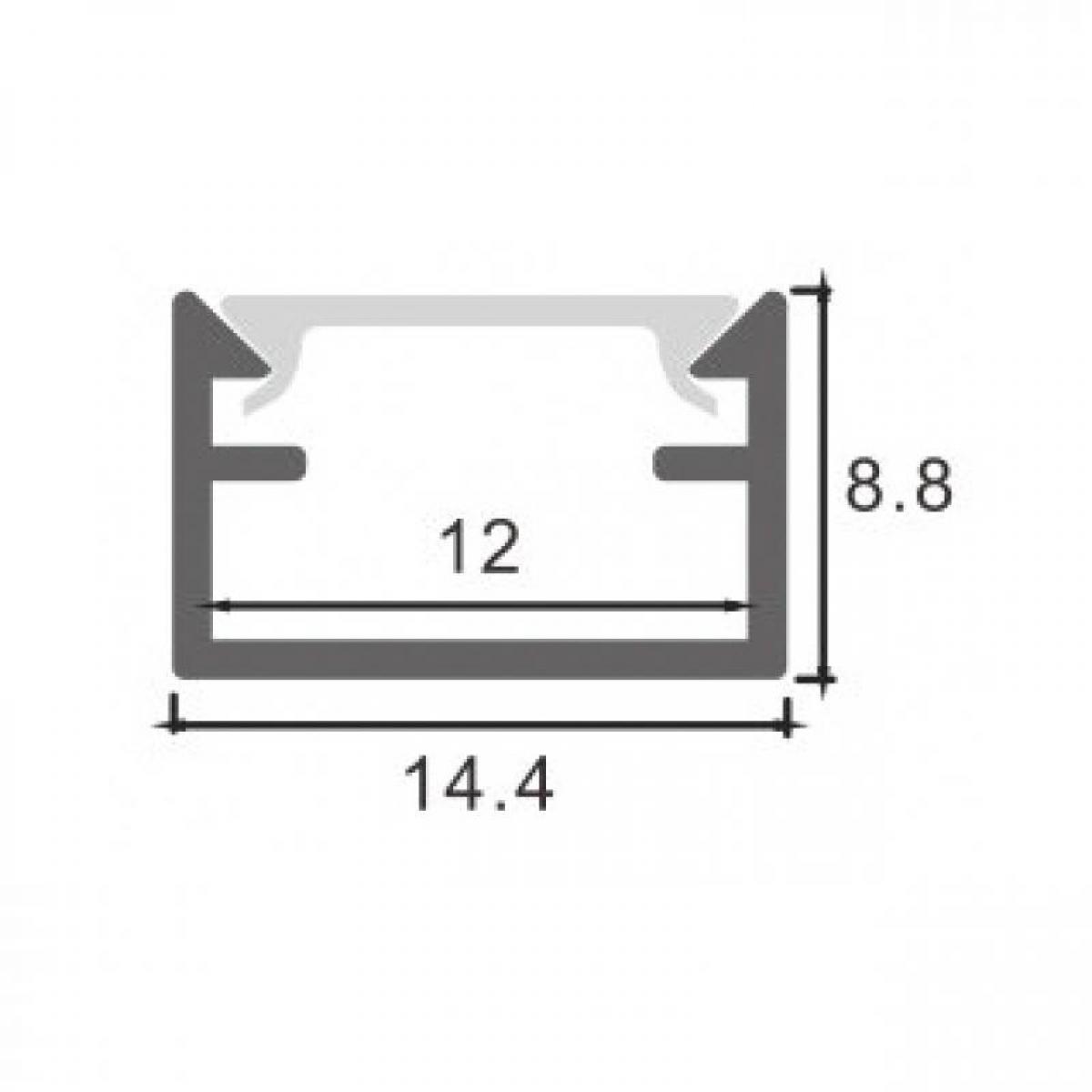 Perfil de aluminio Strush - 2 metros