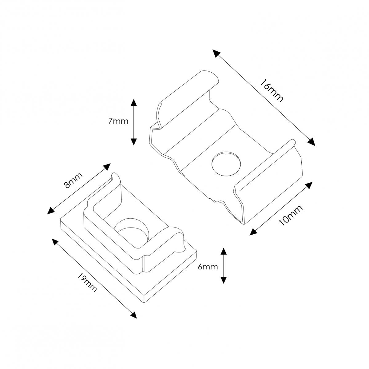 Pack 2 Tapones y 2 grapas para Perfil LM3701