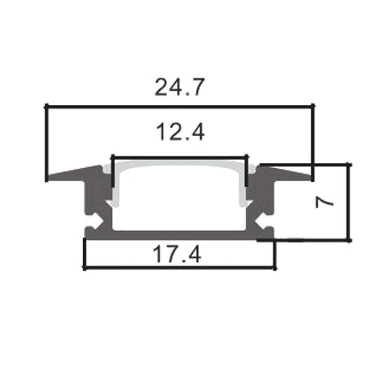 Perfil aluminio Sub - 2 metros