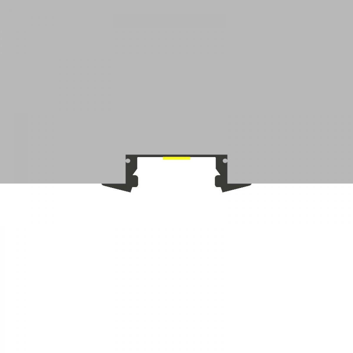 Perfil de aluminio Sub Lacado Negro - 2 metros