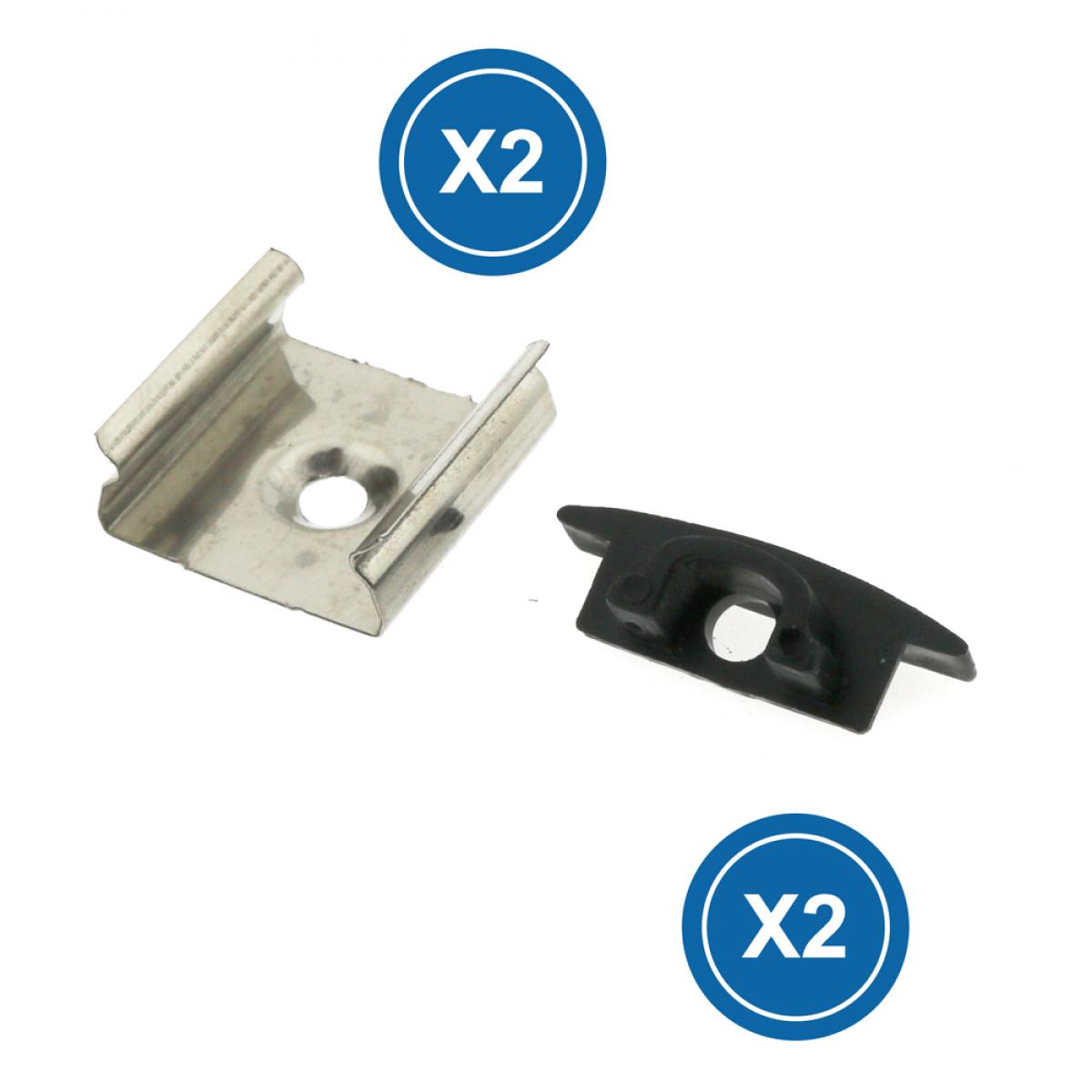 Pack 2 Tapones y 2 grapas para Perfil LM3706A