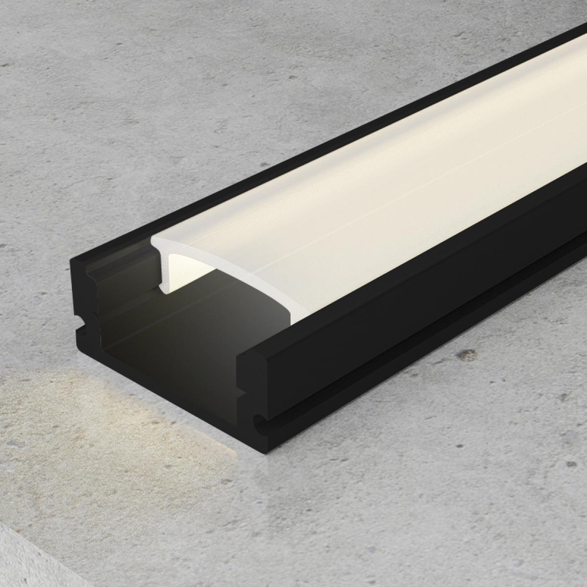Perfil de aluminio Sid Lacado Negro - 2 metros