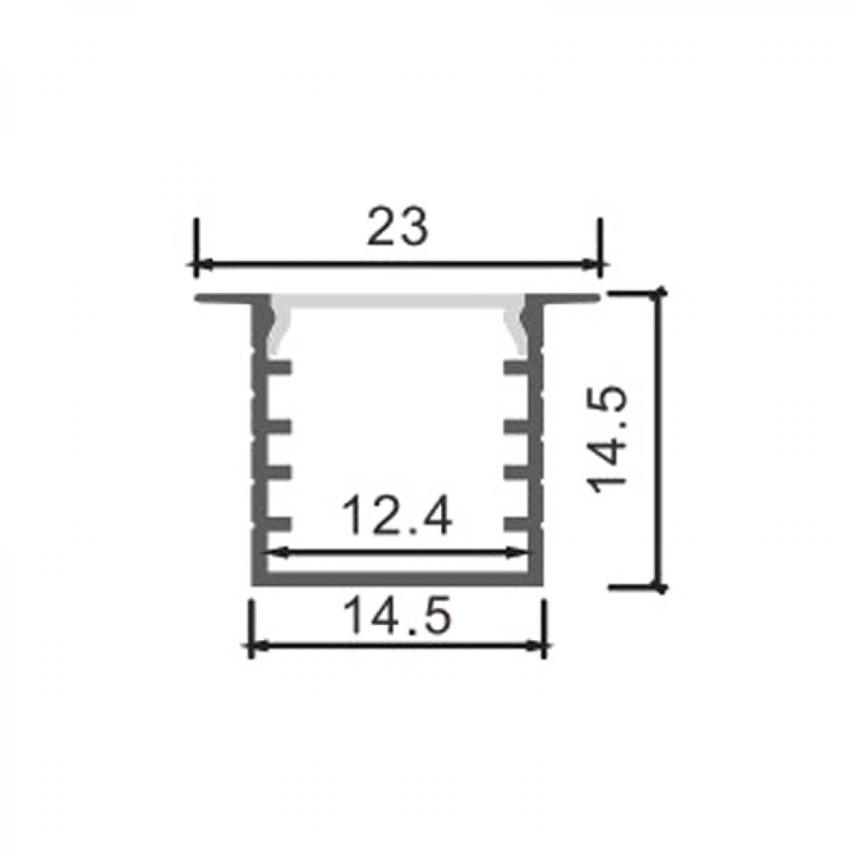 Perfil de aluminio Tued - 2 metros
