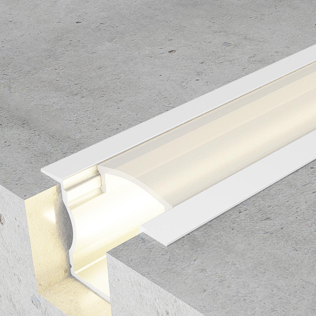 Perfil de aluminio High con alas Lacado Blanco - 2 metros