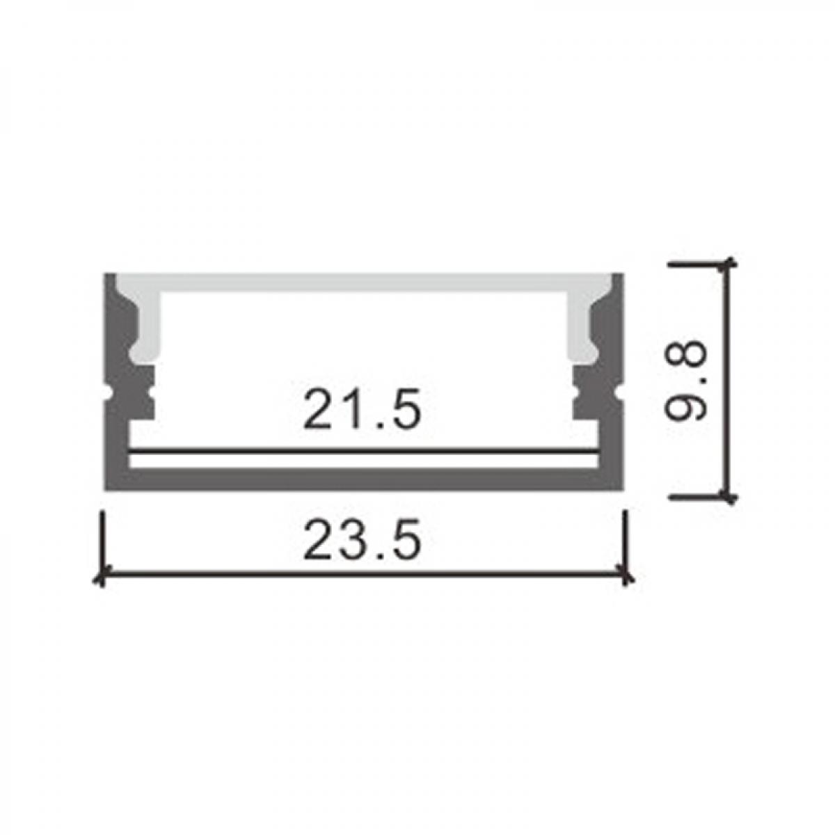 Perfil de aluminio Minim Lacado Negro - 2 metros