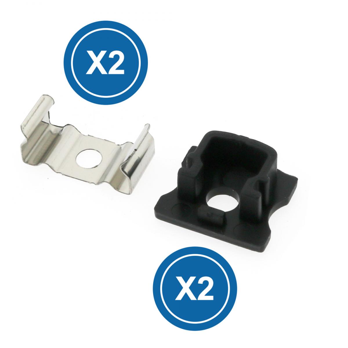 Pack 2 Tapones y 2 grapas para Perfil LM3720