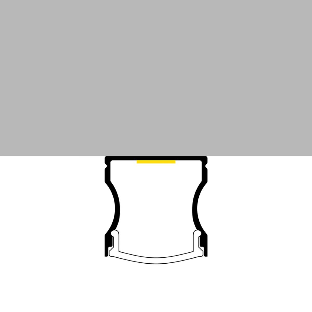Perfil de aluminio High Lacado Negro - 2 metros