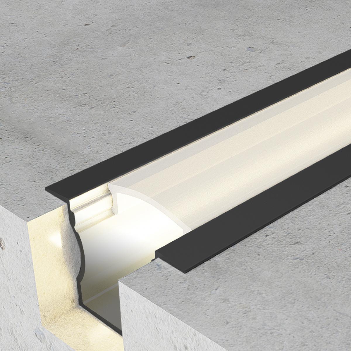 Perfil de aluminio U High con alas - 2 metros