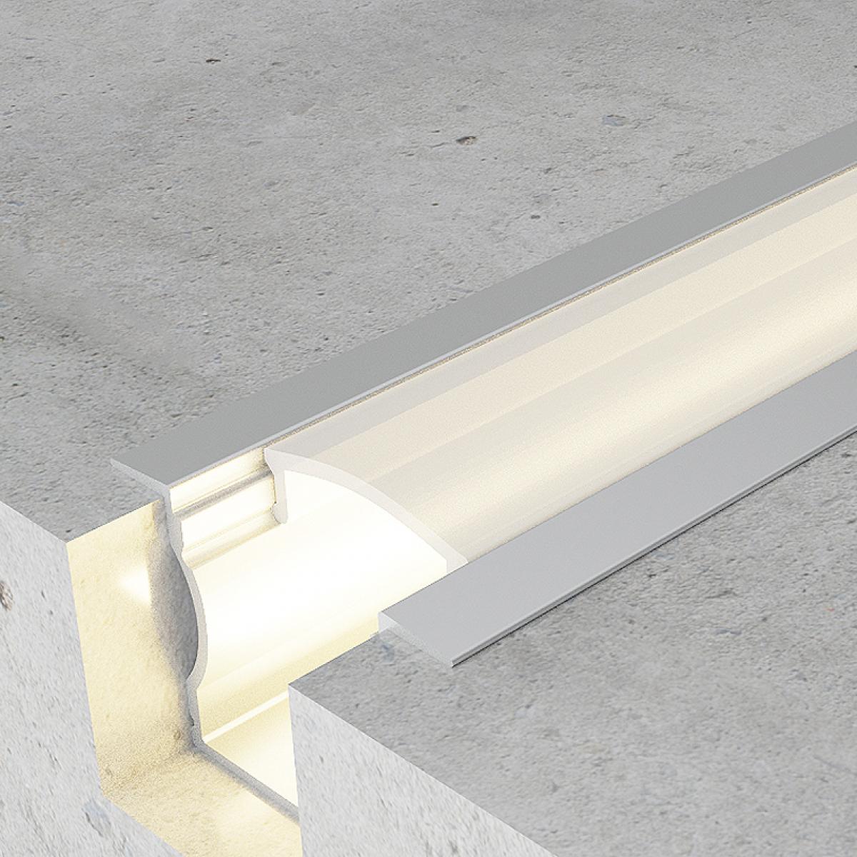 Perfil de aluminio U High con alas - 2 metros