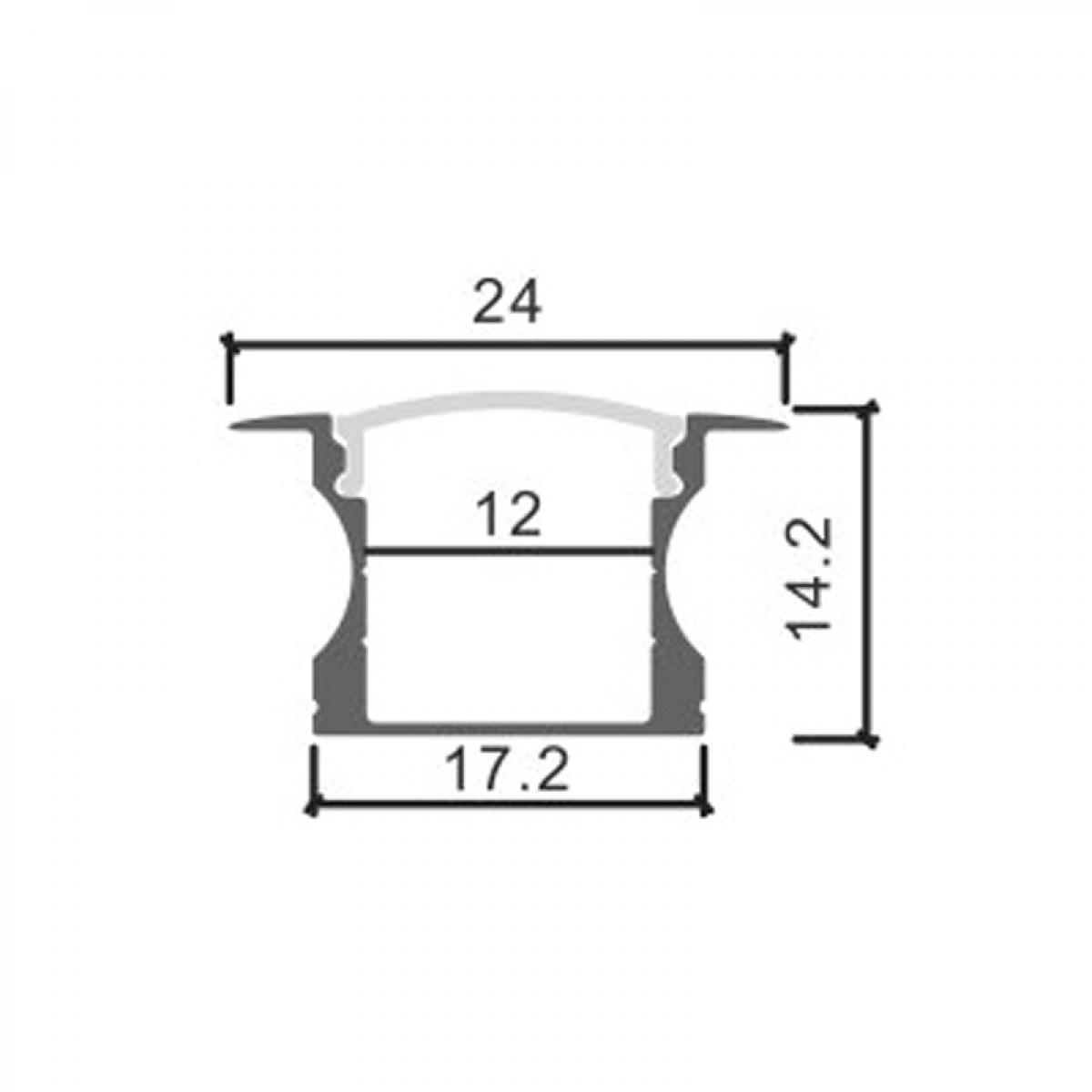 Perfil de aluminio High con alas Lacado Blanco - 2 metros