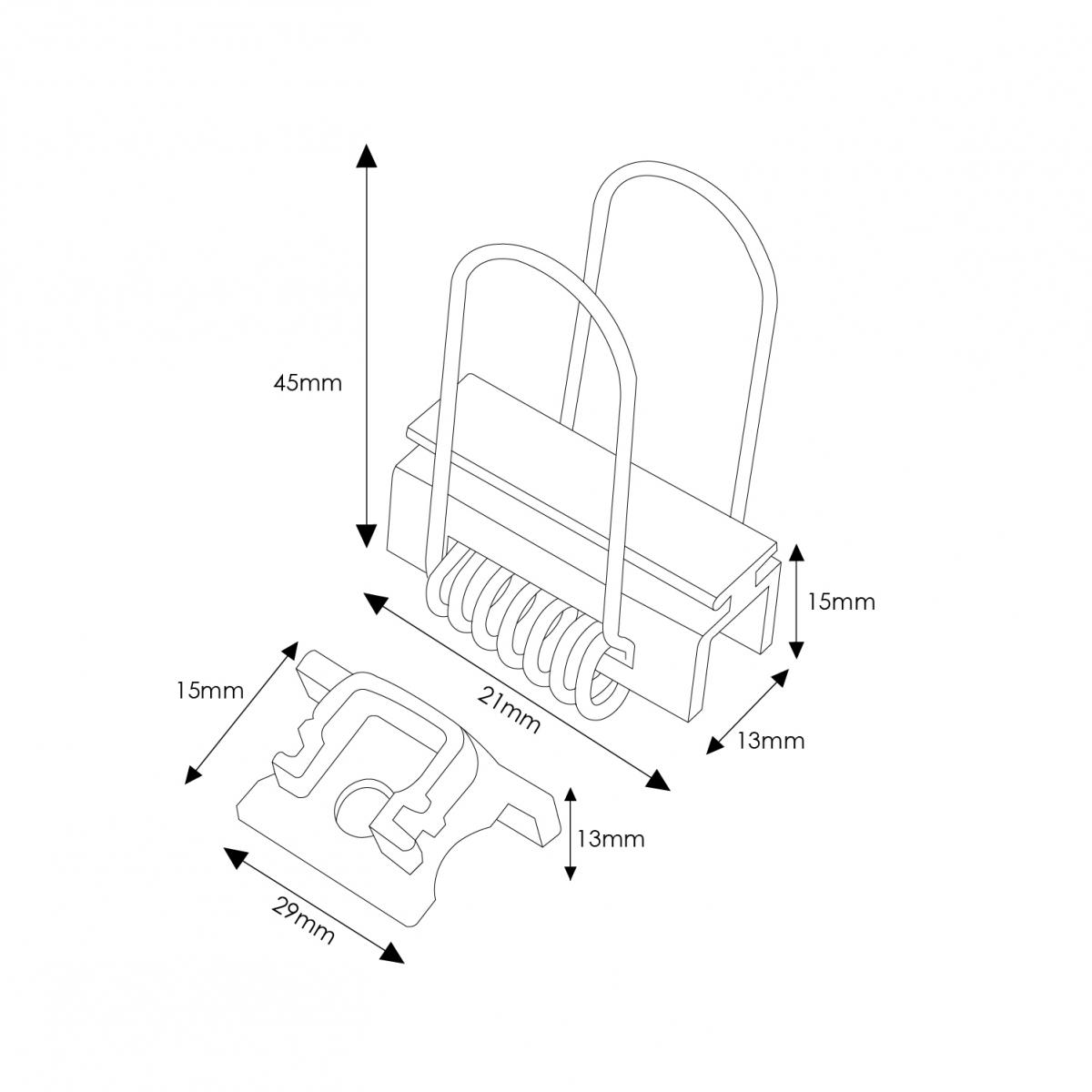 Pack 2 Tapones y 2 grapas para Perfil LM3725