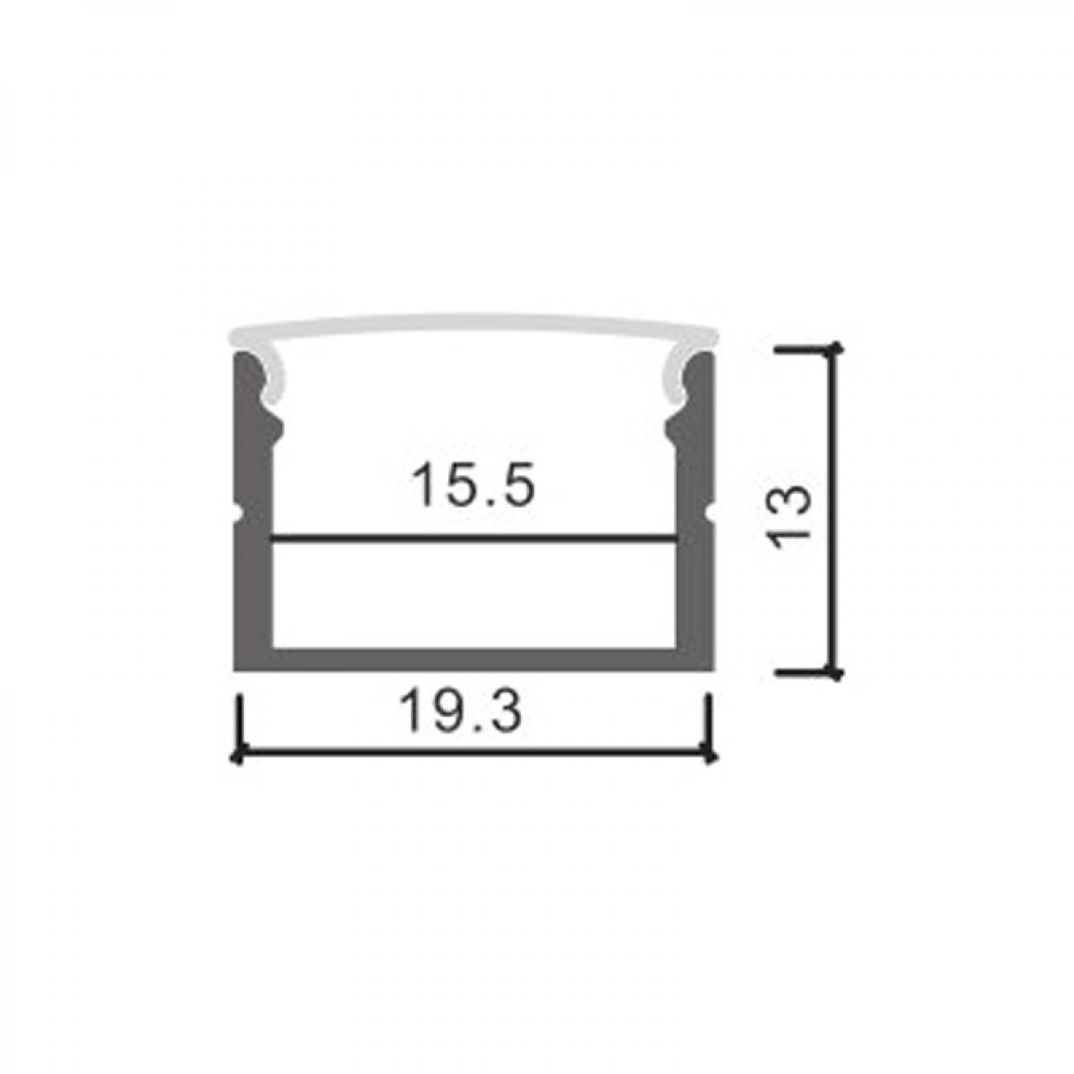 Perfil de aluminio Wefu - 2 metros