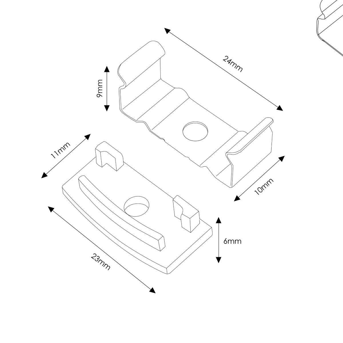 Pack 2 Tapones y 2 grapas para Perfil LM3730