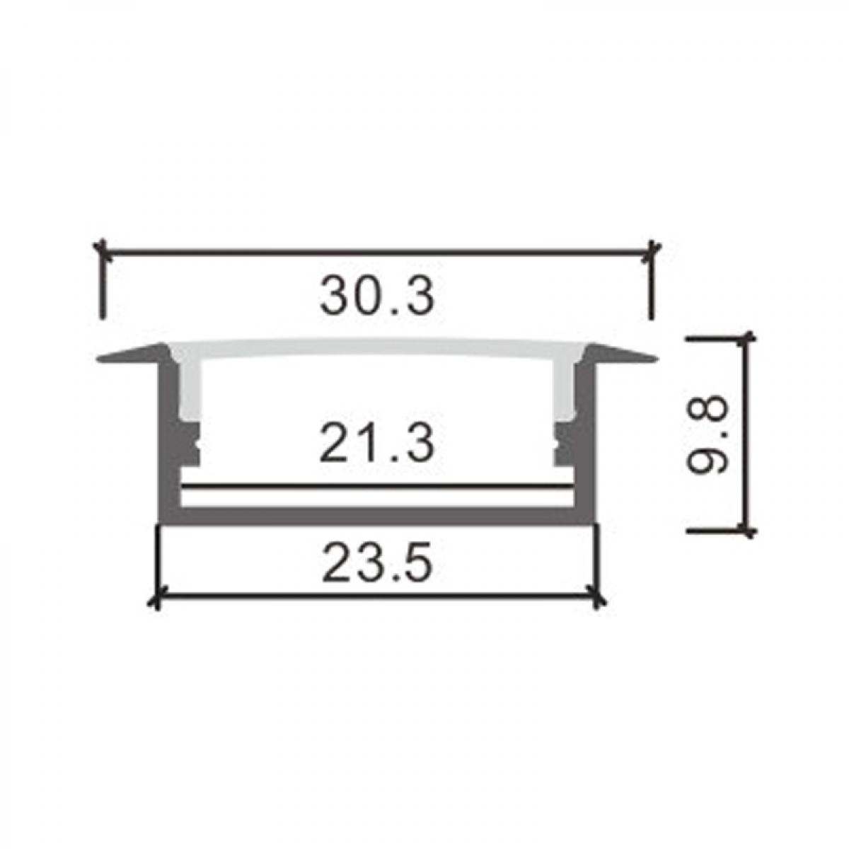 Perfil de aluminio Long Lacado Negro - 2 metros