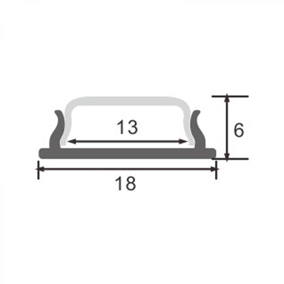 Perfil de aluminio flexible - 2 metros