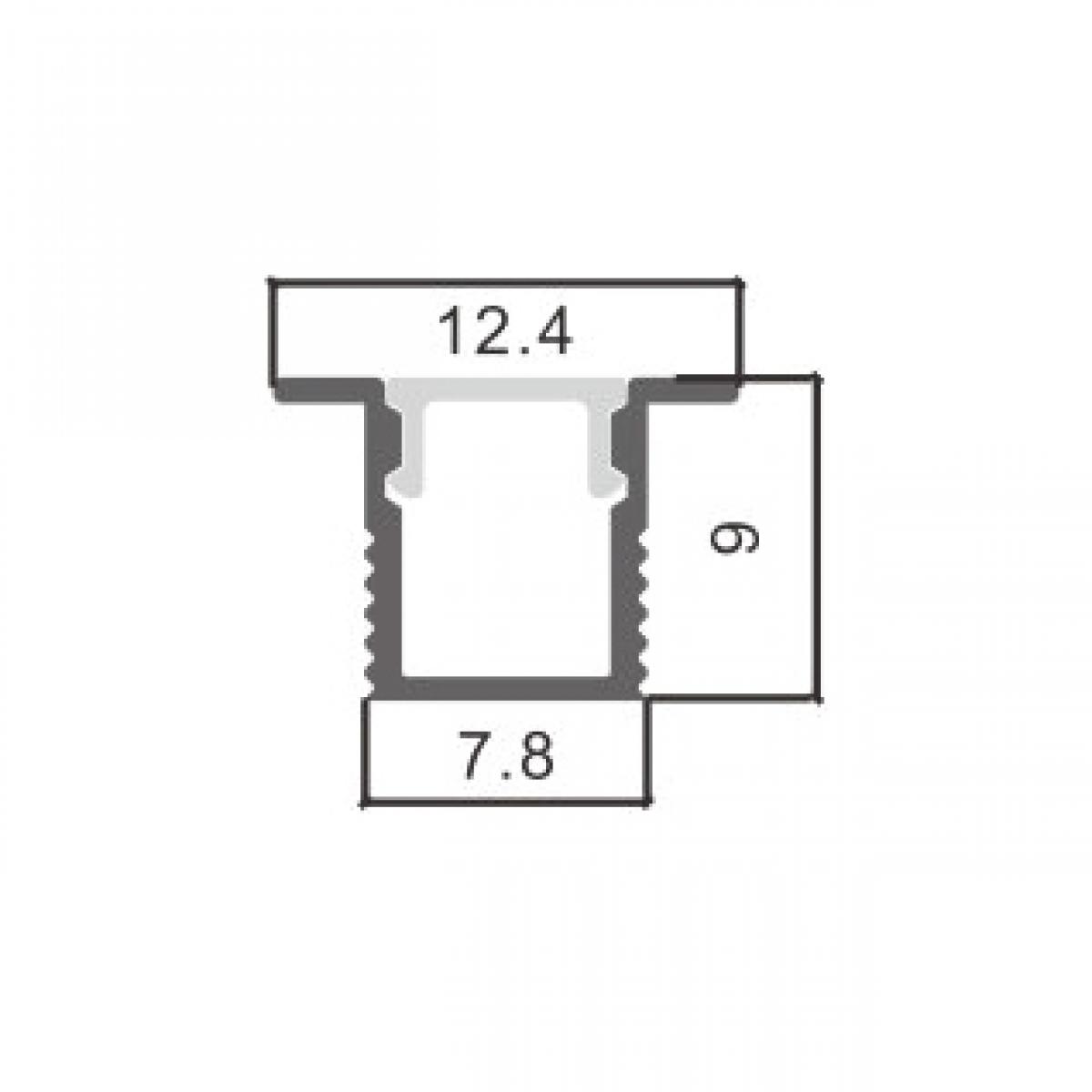 Perfil de aluminio Yoret - 2 metros