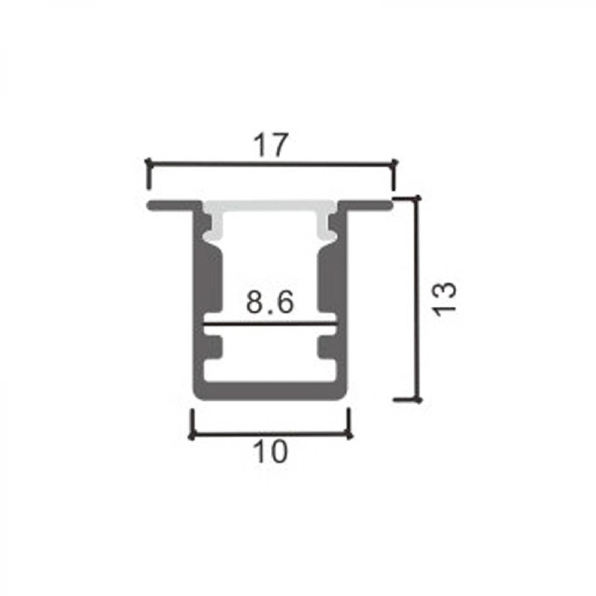 Perfil de aluminio Sor - 2 metros