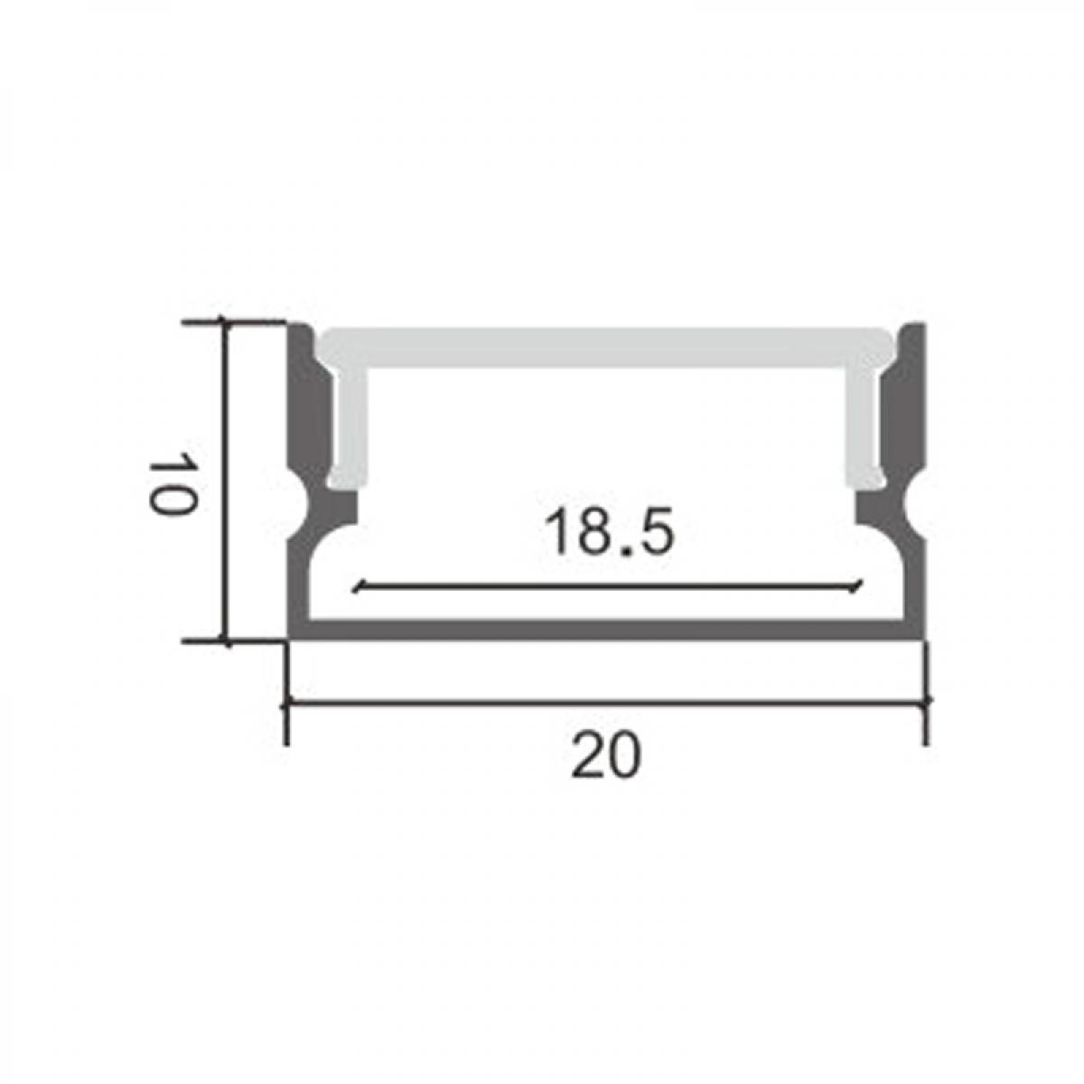 Perfil de aluminio Sino - 2 metros