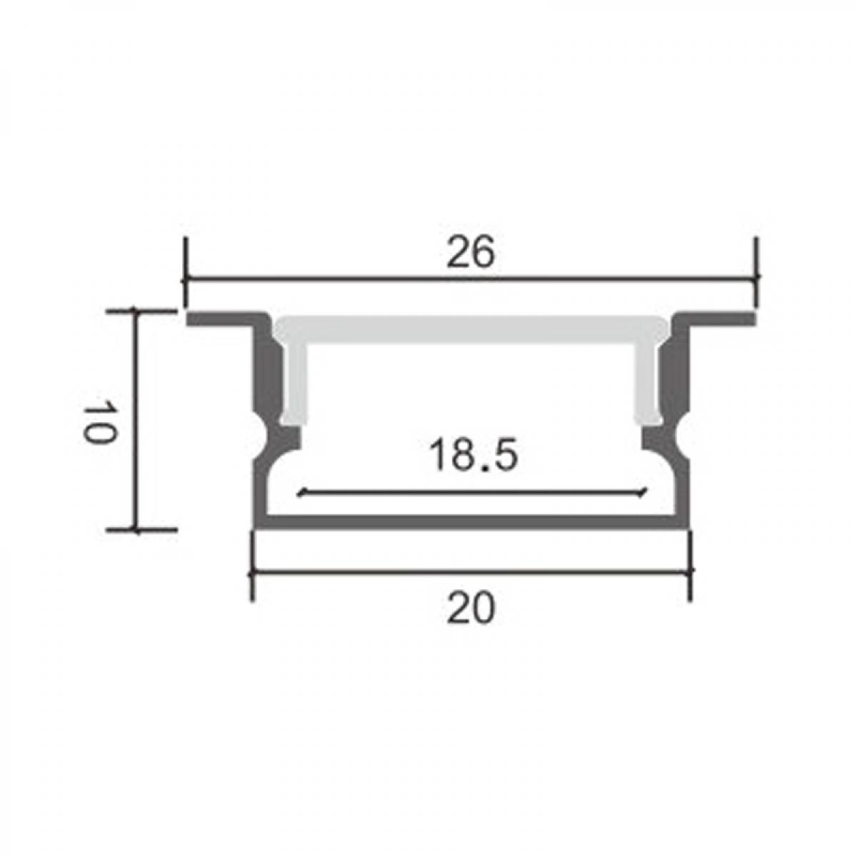 Perfil de aluminio Hieg - 2 metros