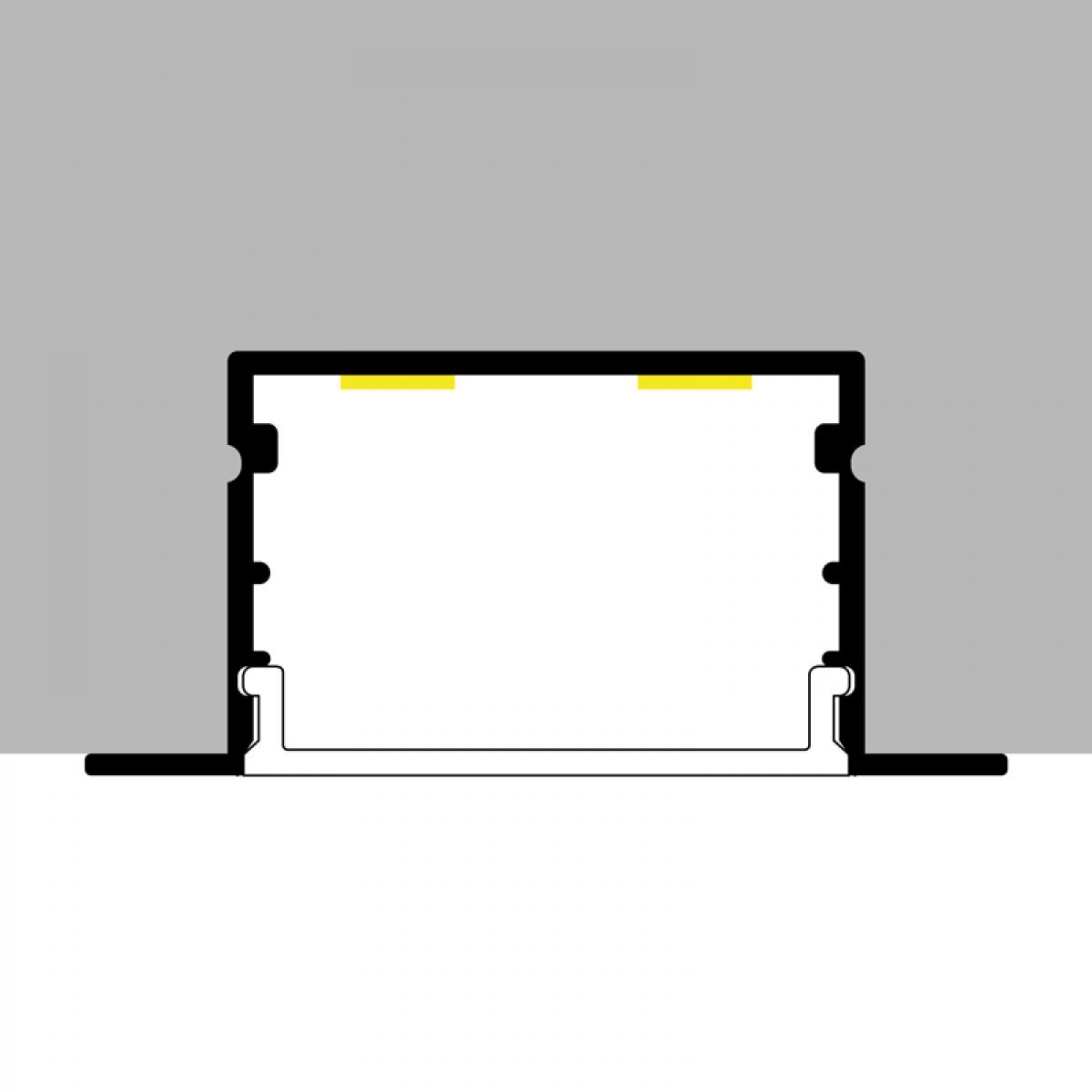 Perfil de aluminio Hev - 2 metros