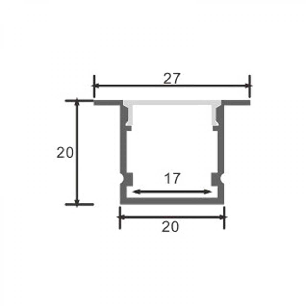 Perfil de aluminio Tramont - 2 metros