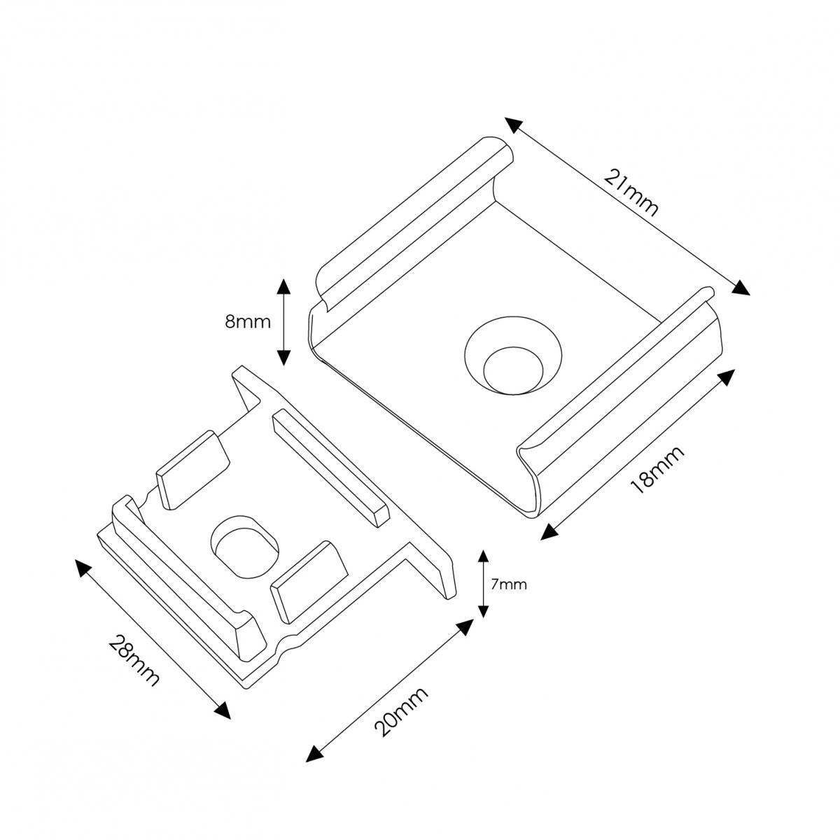 Pack 2 Tapones y 2 grapas para Perfil LM3767