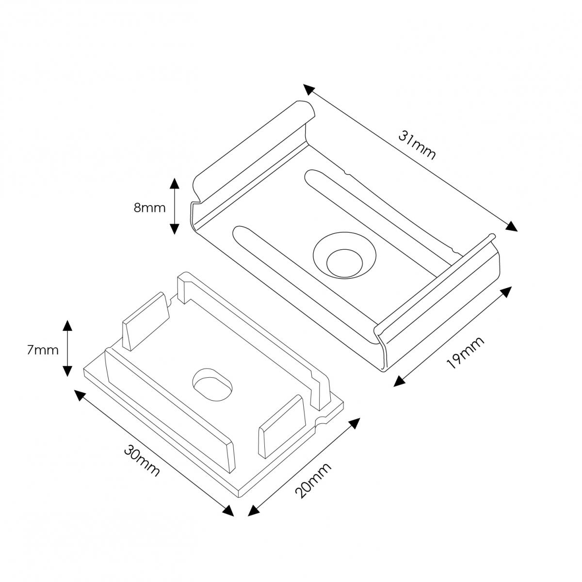 Pack 2 Tapones y 2 grapas para Perfil LM3778