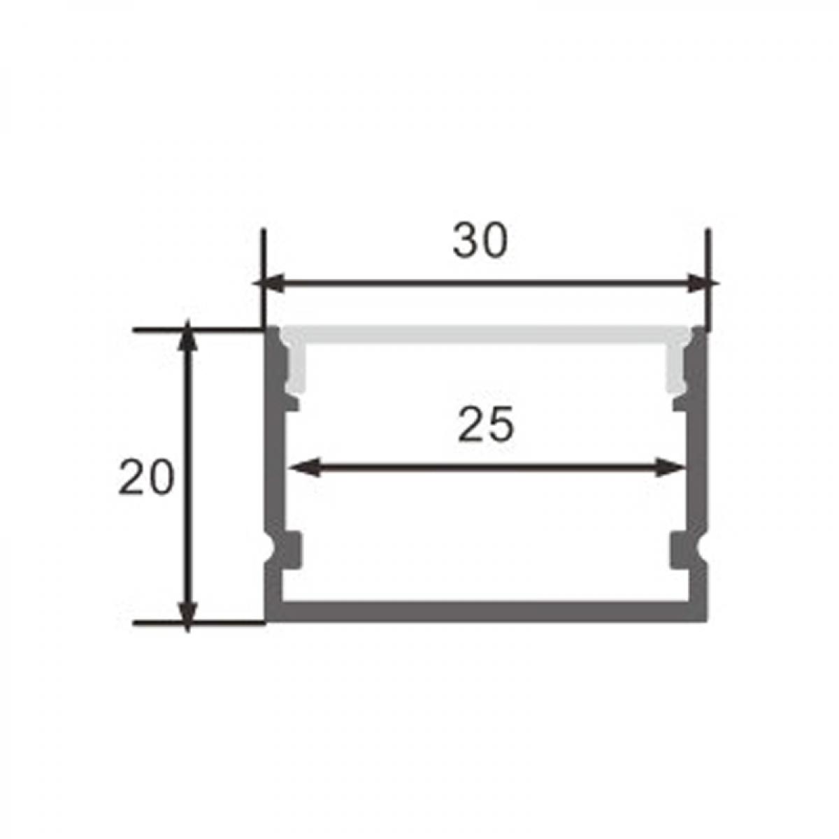 Perfil de aluminio Rok - 2 metros