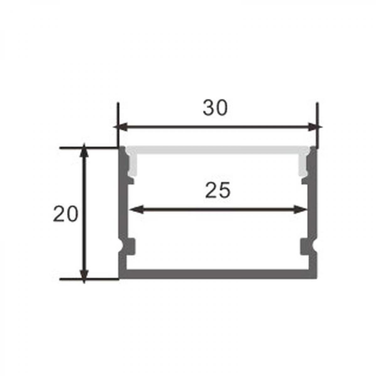 Perfil de aluminio Rok Lacado Blanco - 2 metros