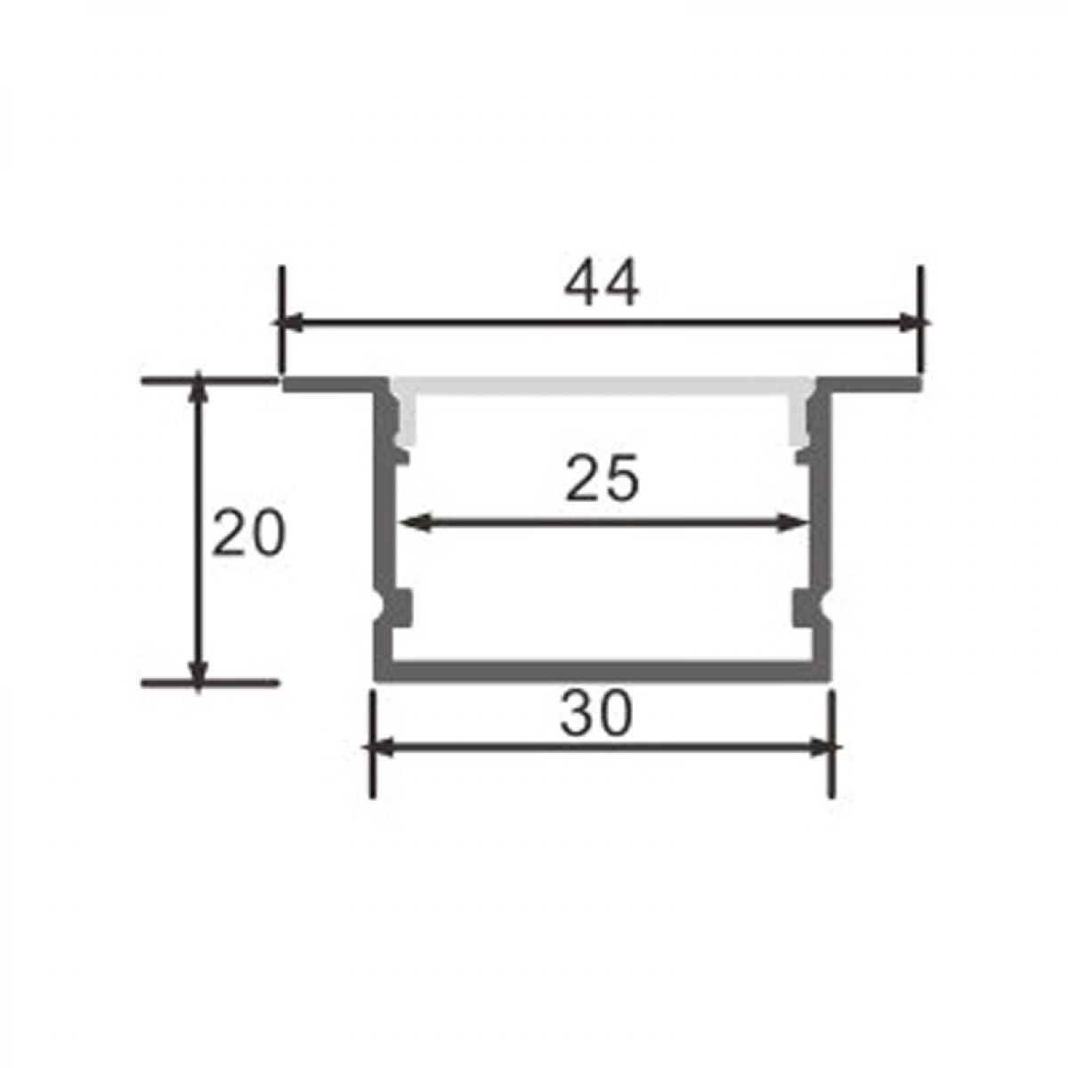 Perfil de aluminio Oreb - 2 metros