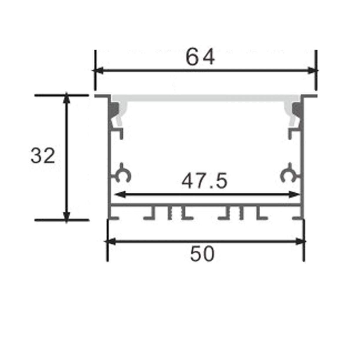 Perfil de aluminio Epyf - 2 metros