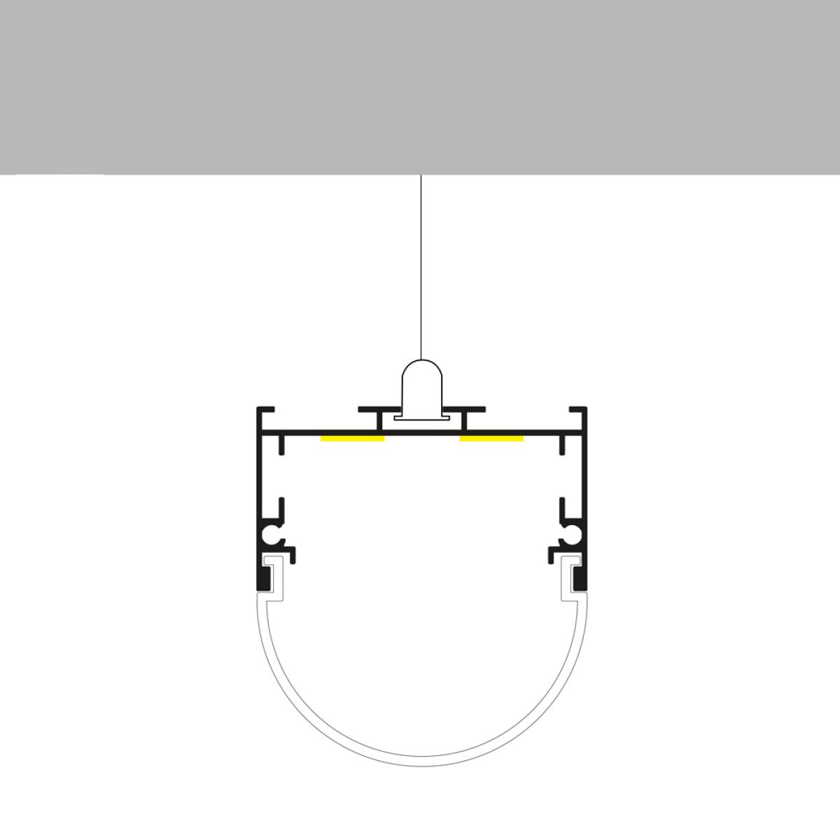 Perfil de aluminio Oval - 2 metros