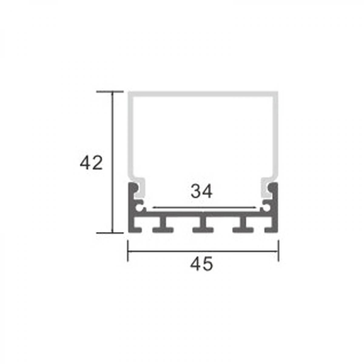 Perfil de aluminio Traken - 2 metros