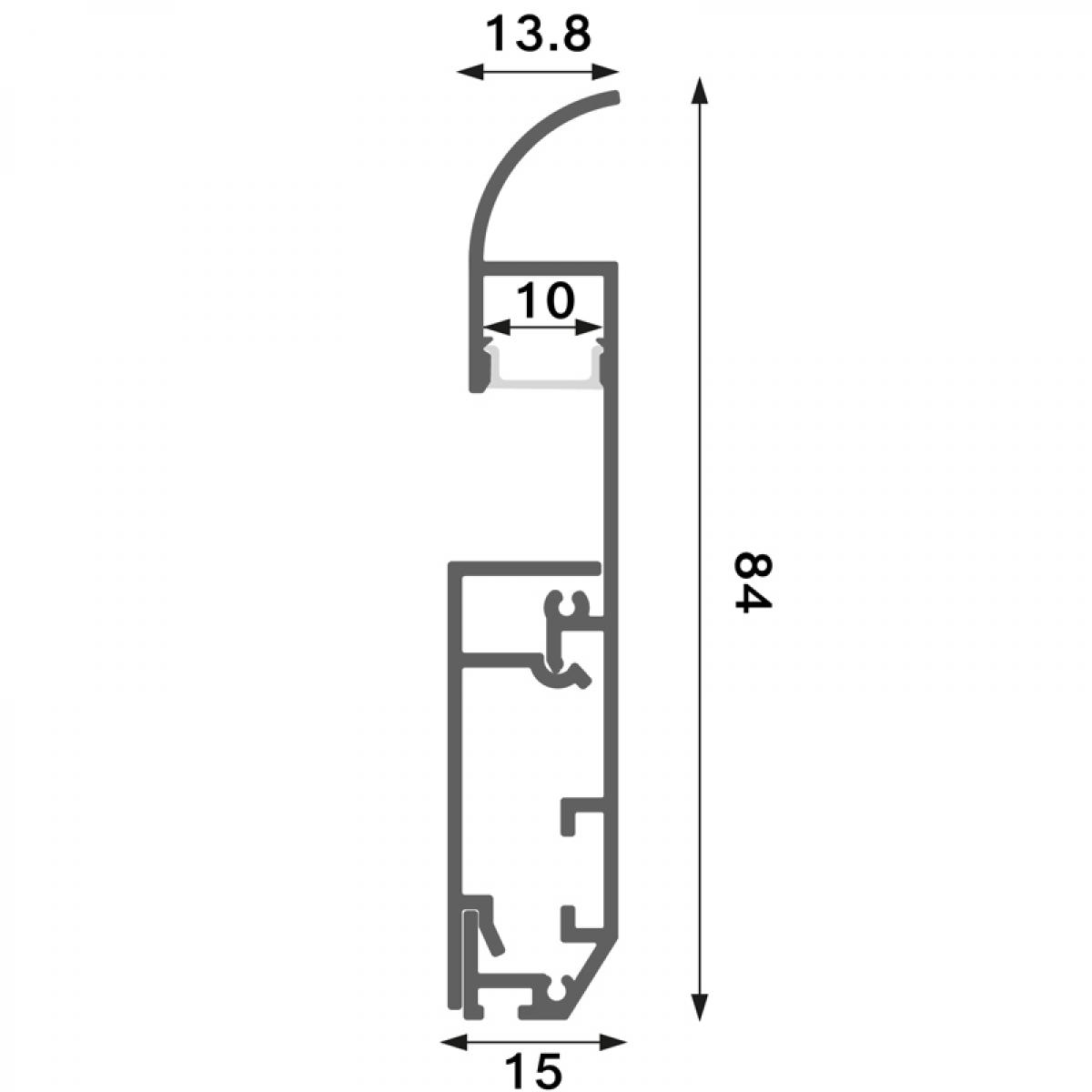 Perfil de aluminio Muye Lacado Blanco - 2 metros
