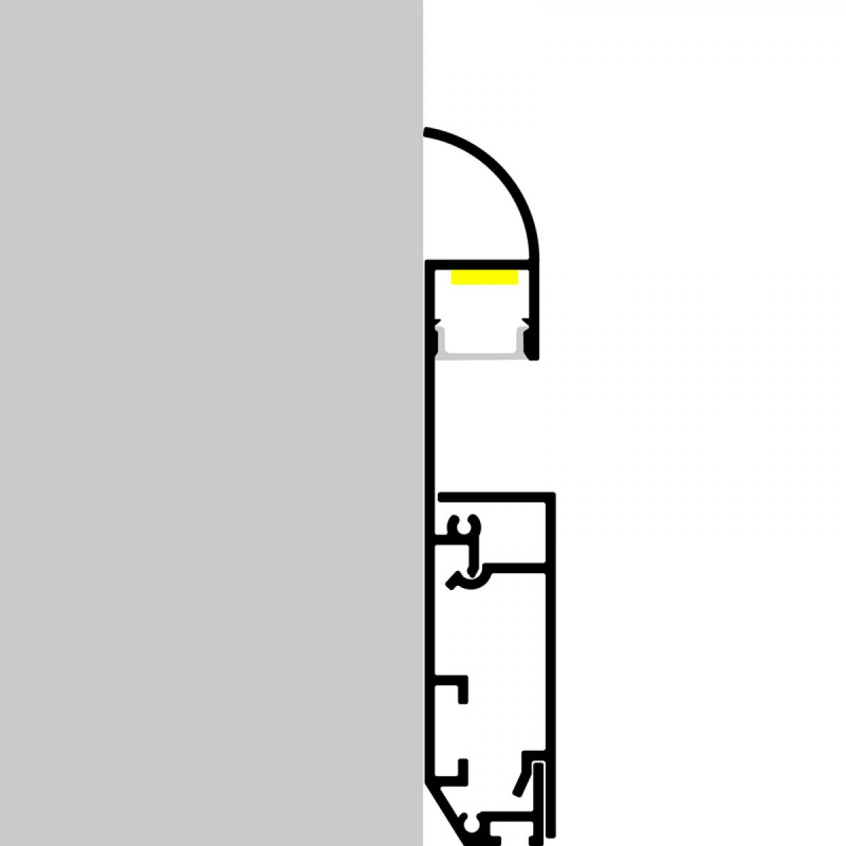 Perfil de aluminio Muye Lacado Blanco - 2 metros