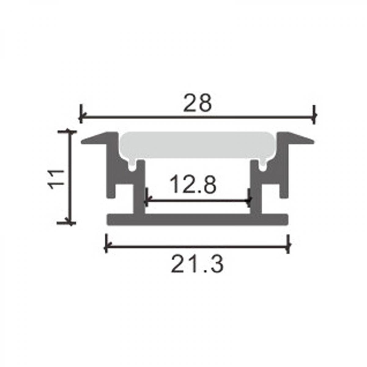 Perfil de aluminio Fat - 2 metros