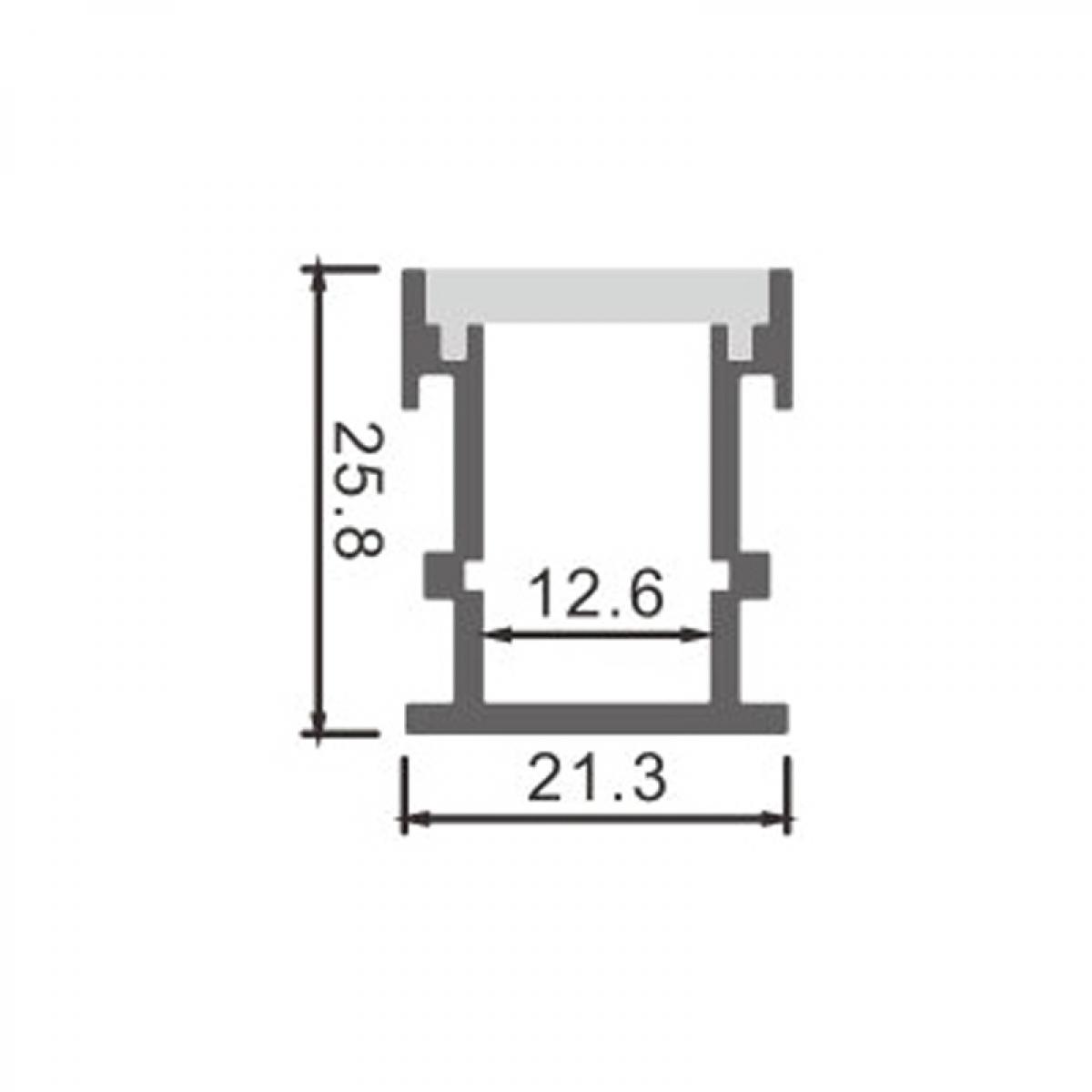 Perfil de aluminio Ufeg - 2 metros