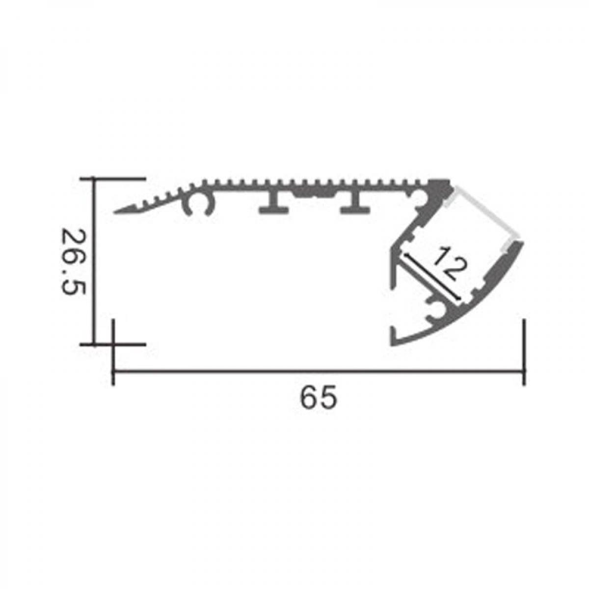 Perfil de aluminio Especial Escaleras 12/24V 2 metros - DSC