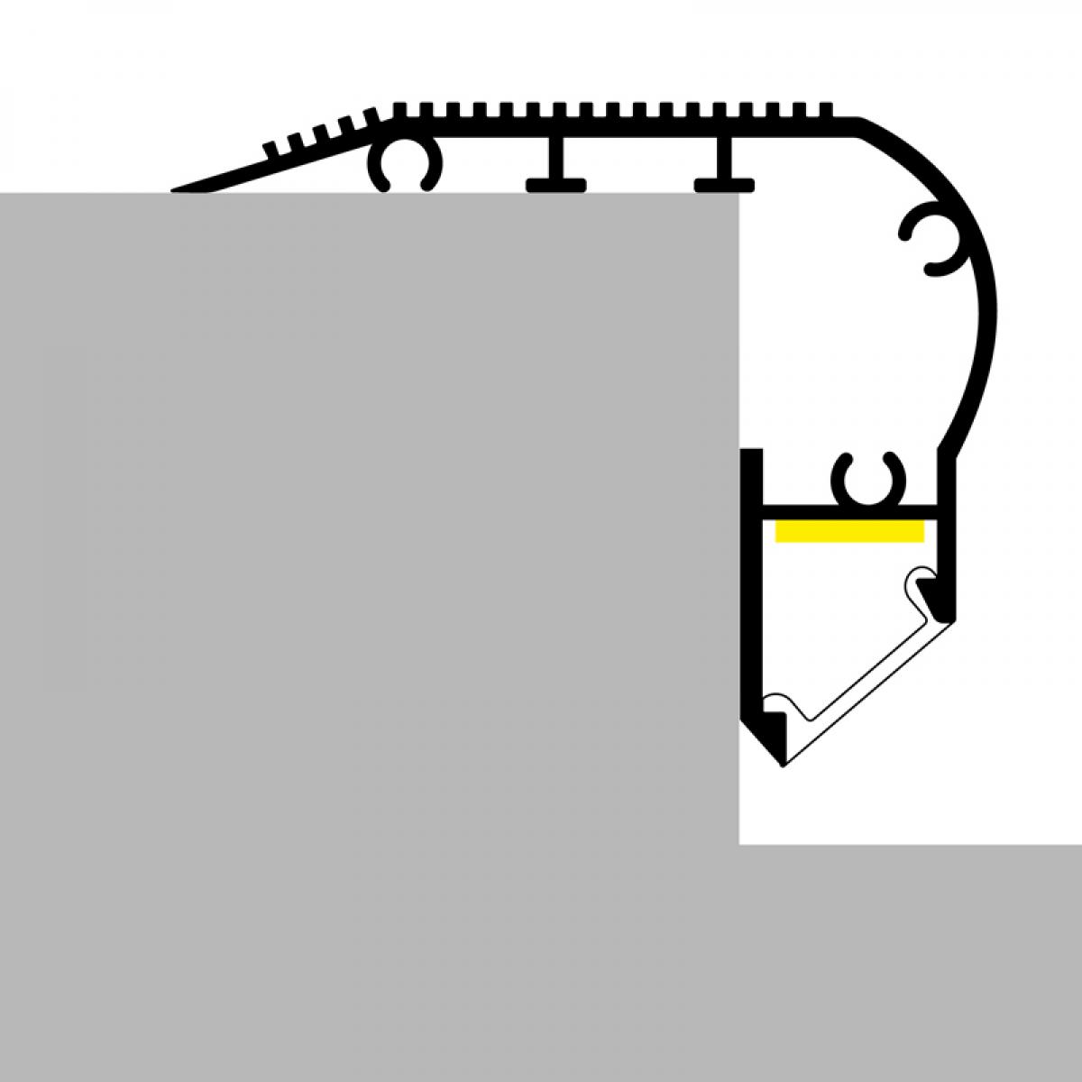 Perfil de aluminio Kuf - 2 metros