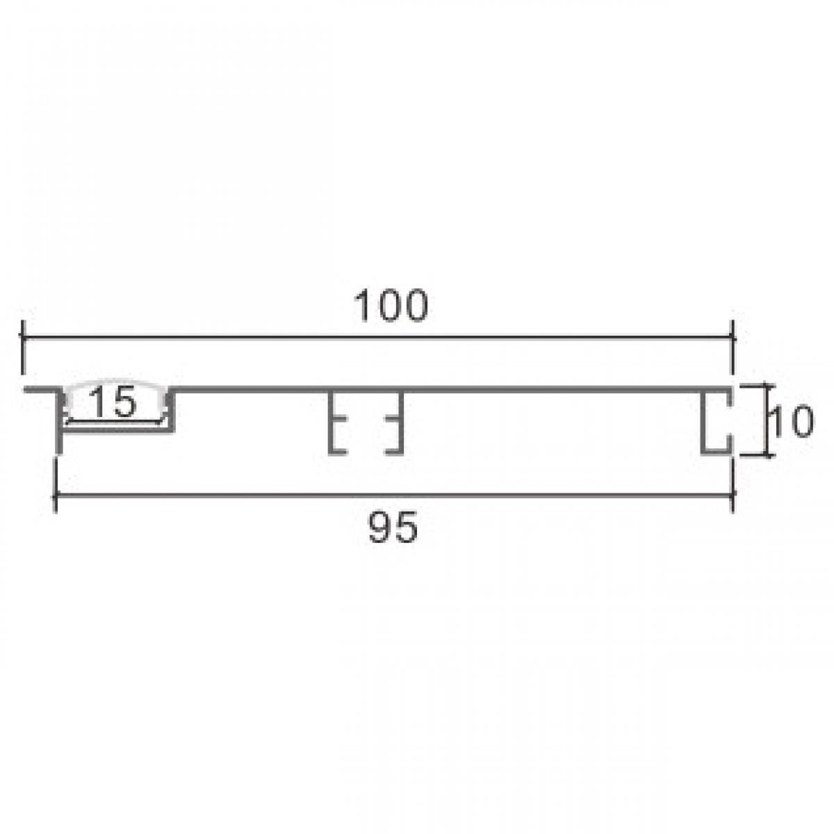 Perfil de aluminio Miet Lacado Blanco - 2 metros